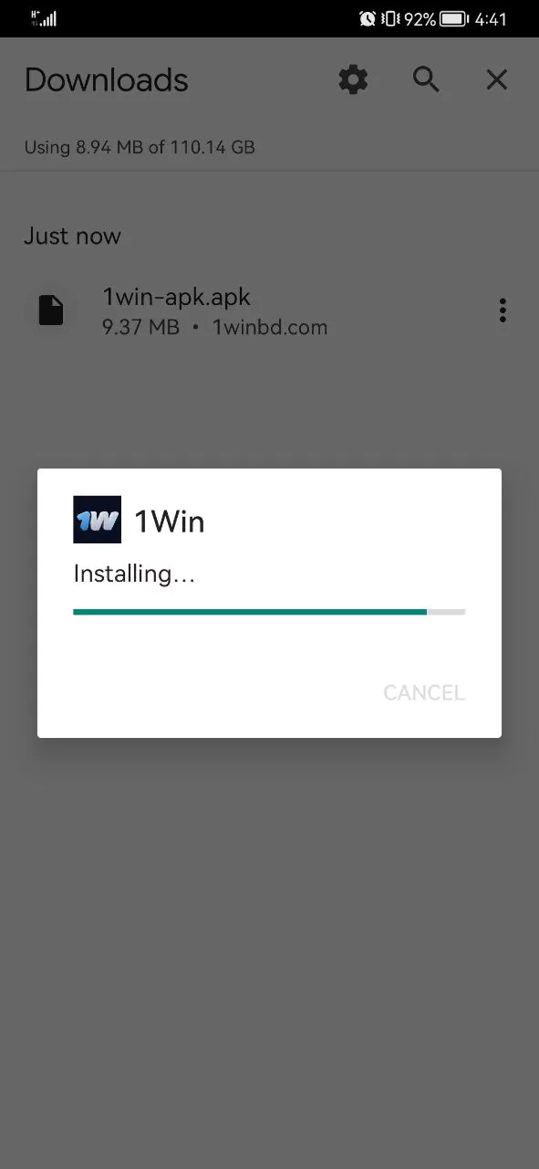 Install the official 1Win app.