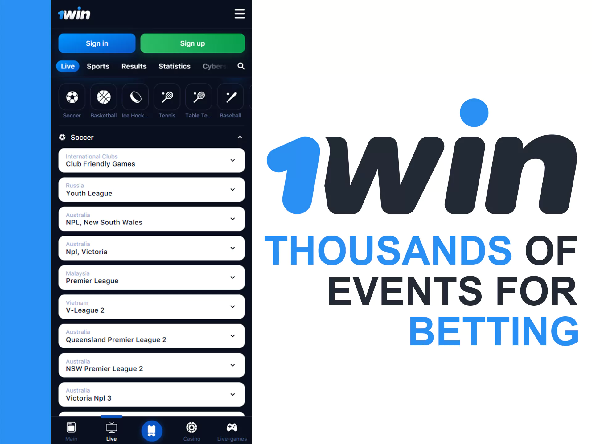 Participate in 1win betting events.