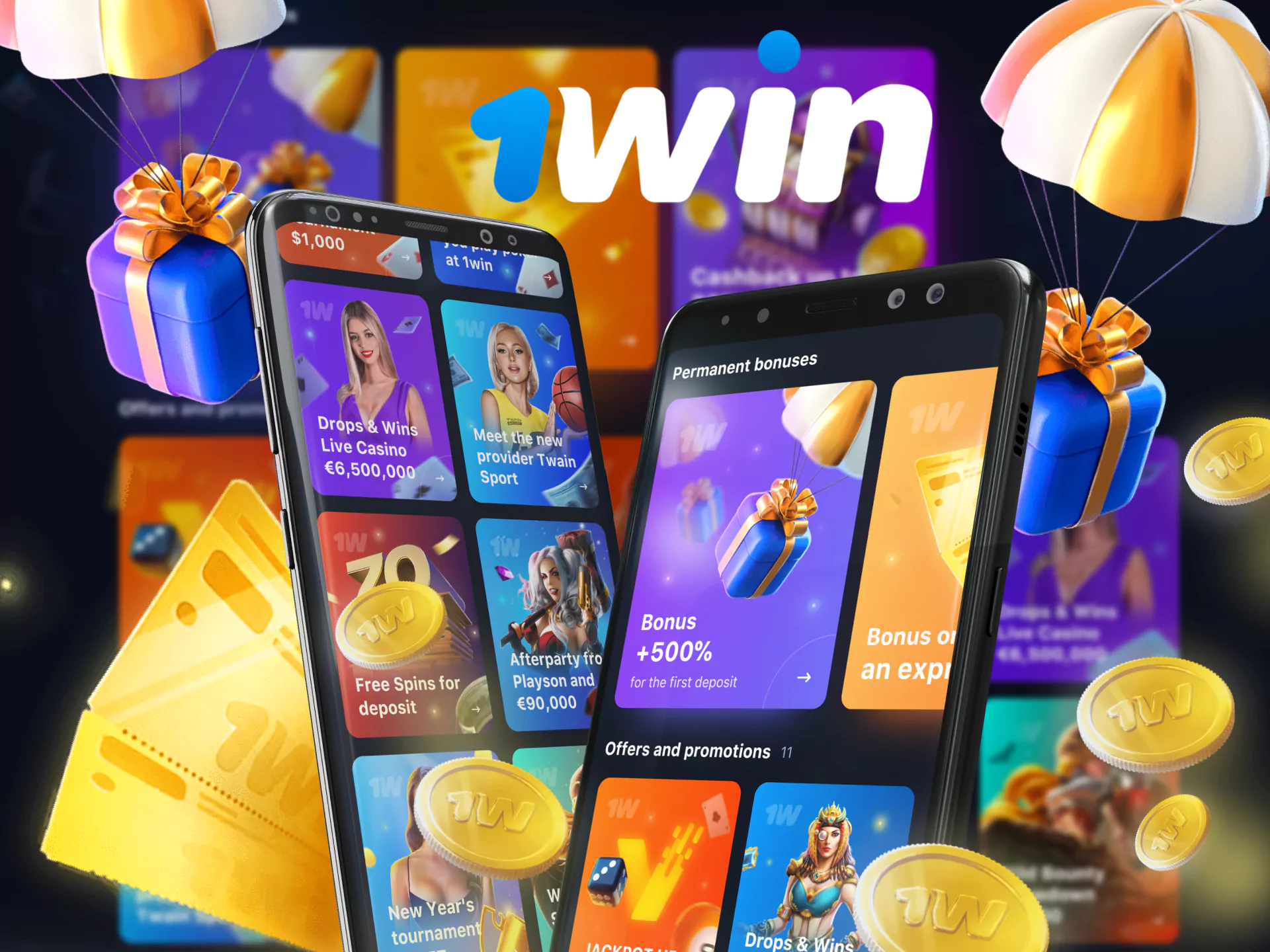 Play games from your mobile phone and get special bonuses from 1Win.