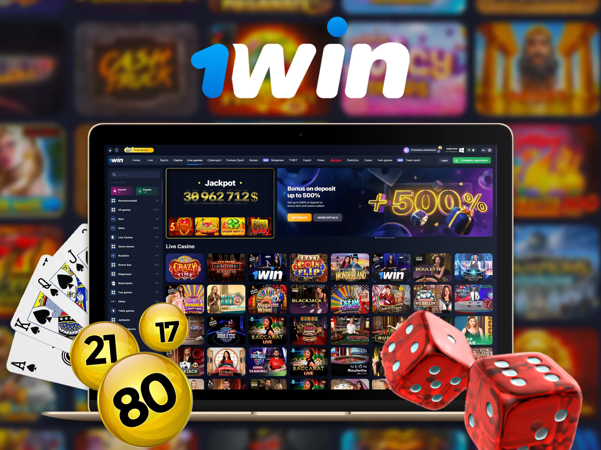 Find out the difference between a regular casino and a live casino on 1Win.