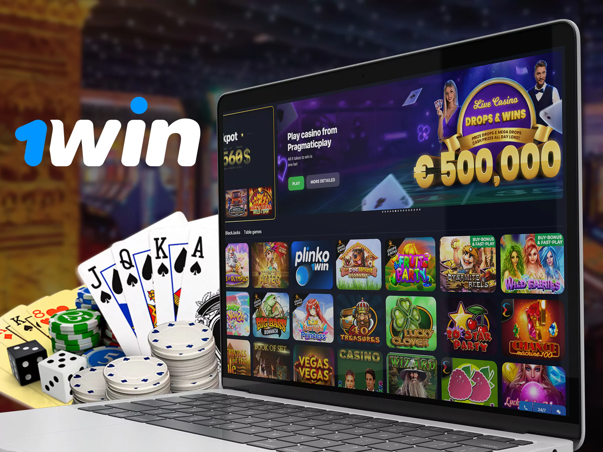Choose your favourite casino game at 1win.