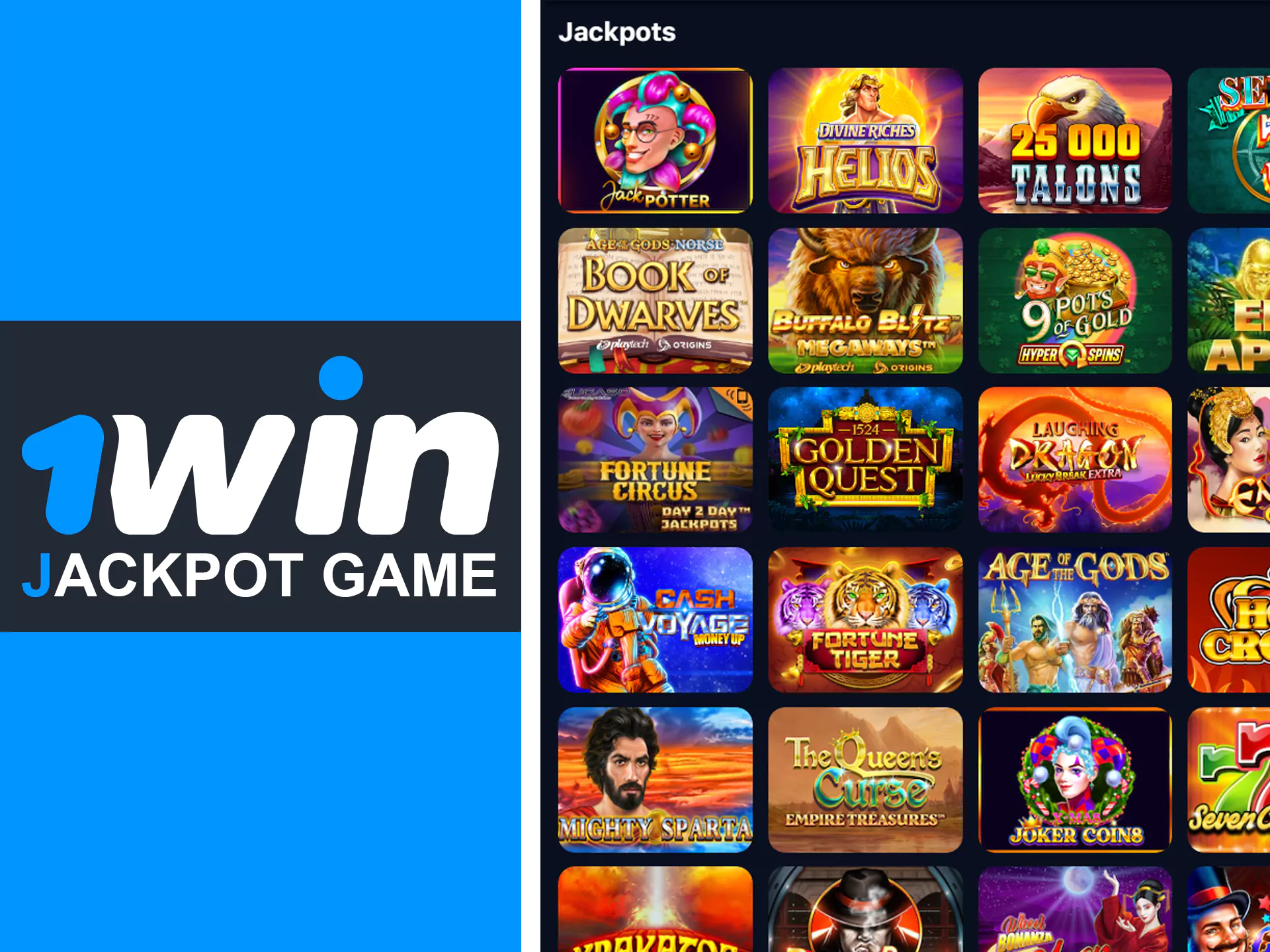 Win jackpot with 1win jackpot games.