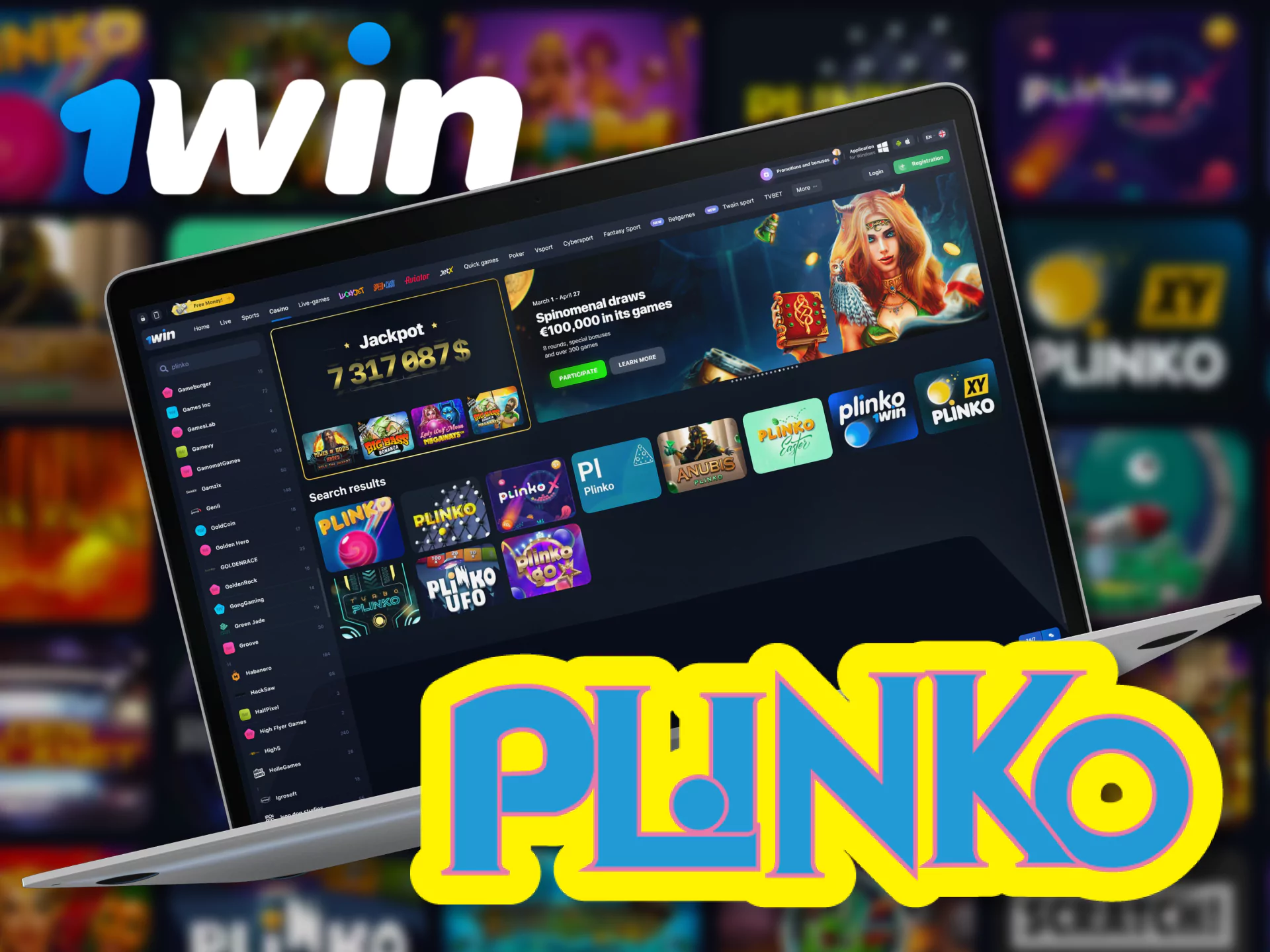 On 1Win you can play an exciting game plinko.