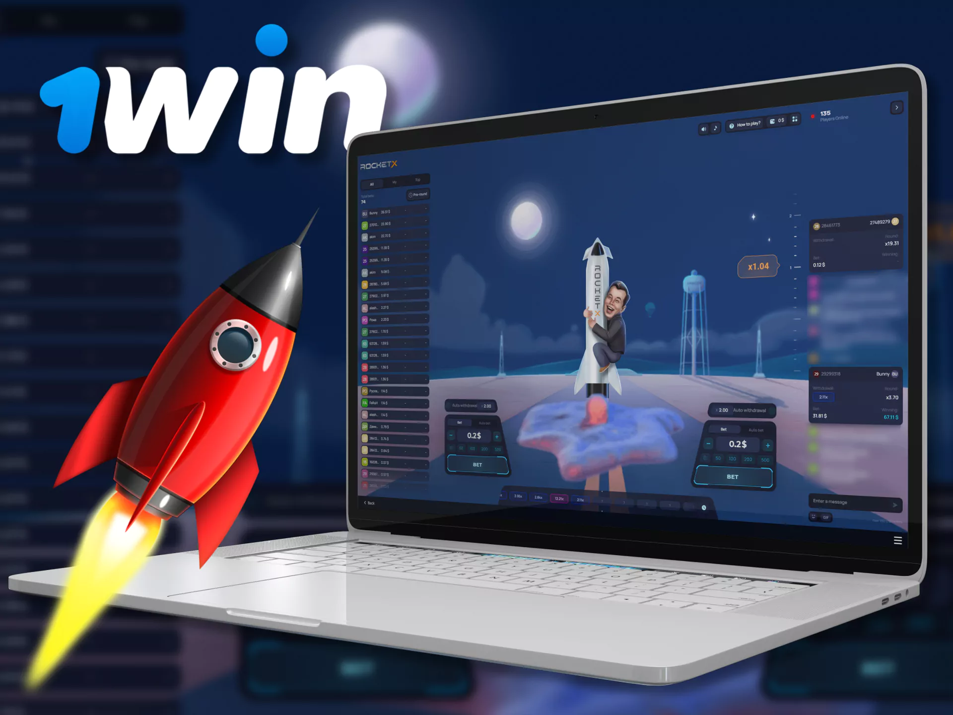Play the exciting Rocket X at 1win.