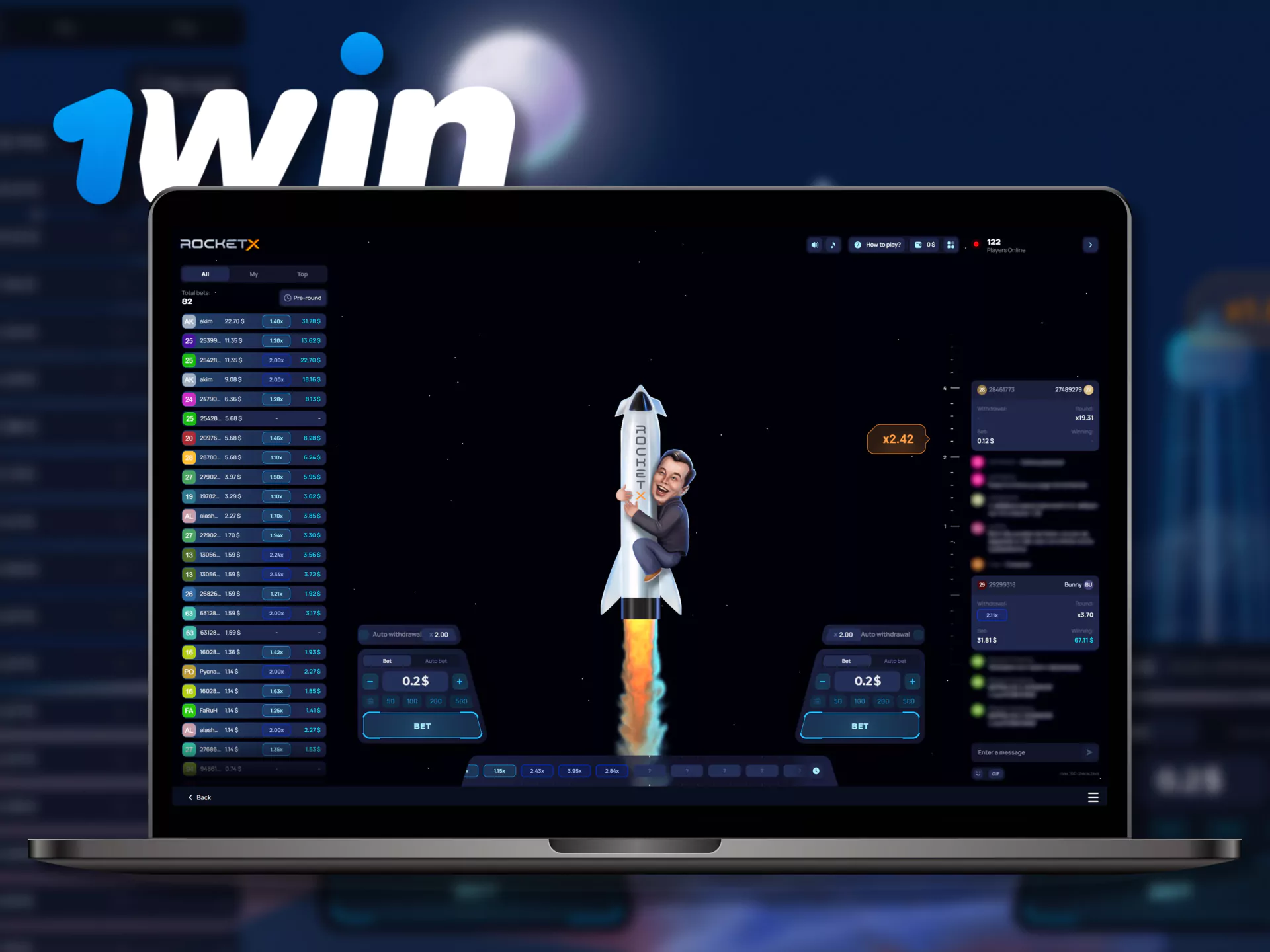 At 1win to play Rocket X try these strategies to win.